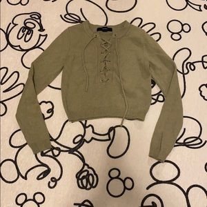 Pastel green cropped sweater